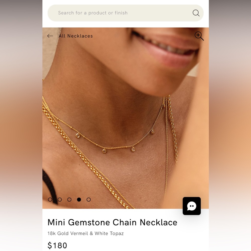 Monica Vinader Mini Gemstone Station short necklace Gold